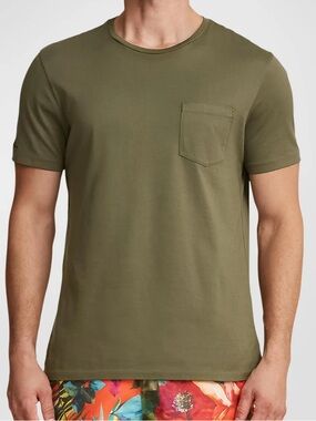 Ralph Lauren purple label cotton jersey pocket tee shirt, olive green, large